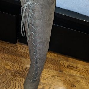 Army Green Though High Heeled Boots size 9